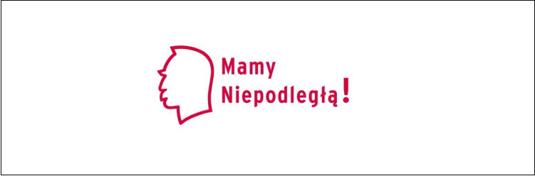 Baner z podobizną Józefa Piłsudskiego i napisem: Mamy niepodległą!