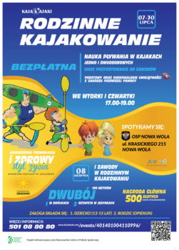 plakat rodzinne kajakowanie