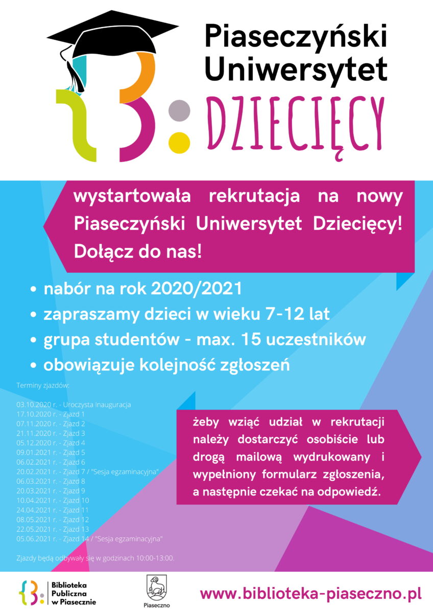 Piaseczyński Uniwersytet Dziecięcy plakat