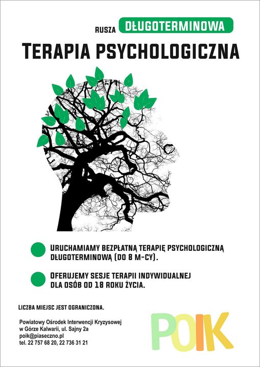 1terapia długoterminowa plakat przedstawiający głowę - drzewo