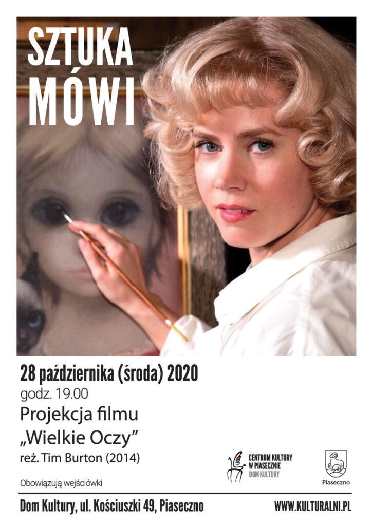 Plakat przedstawiający Amy Adams - blondynkę i białej koszuli