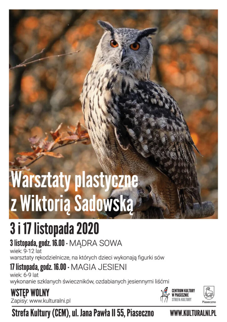 Plakat: Warsztaty plastyczne z Wiktorią Sadowską