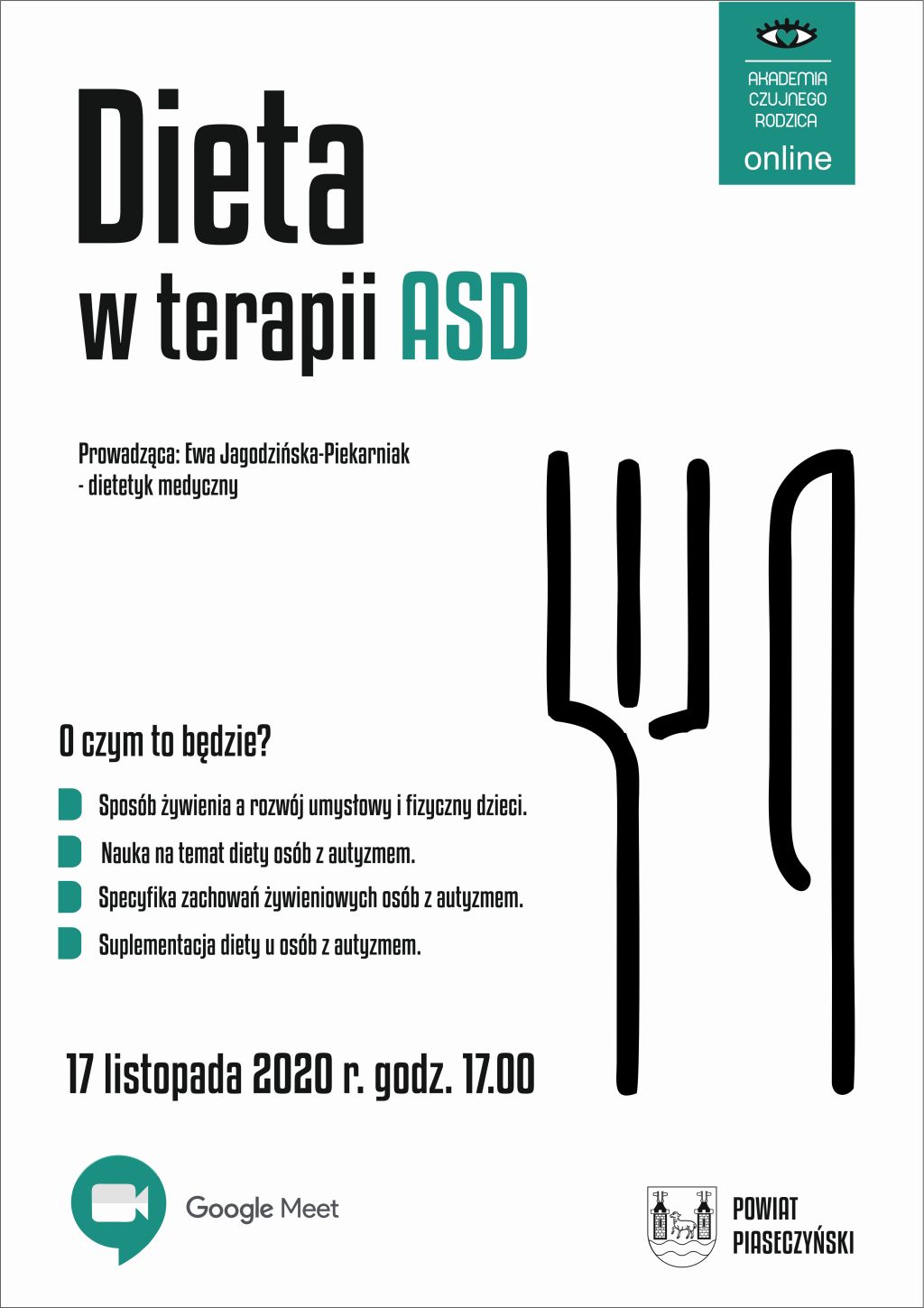 dieta w terapii ASD - plakat