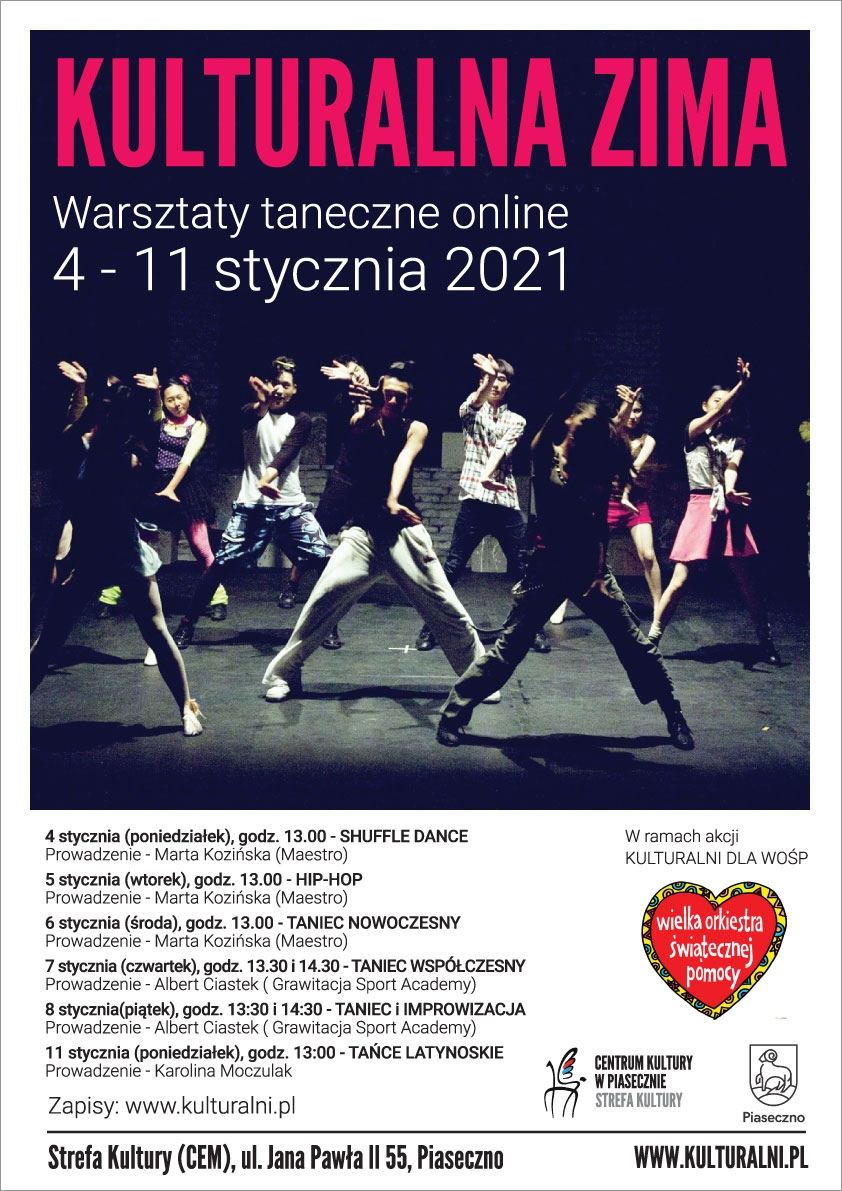 Plakat: Warsztaty taneczne online