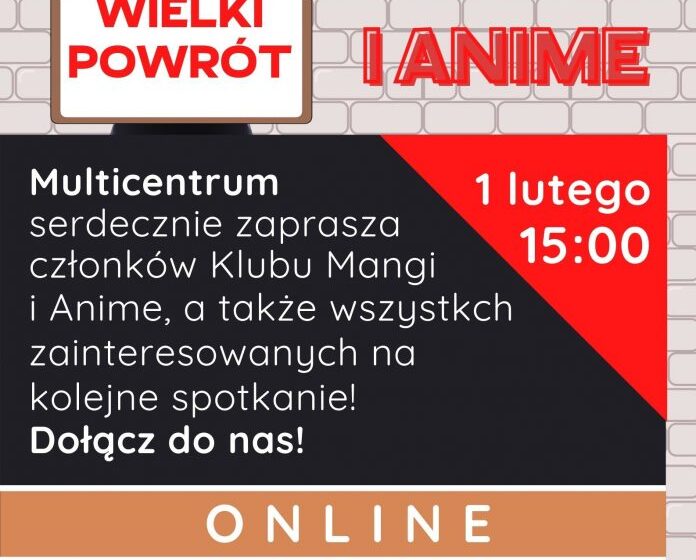  KLUB MANGI I ANIME – spotkanie online