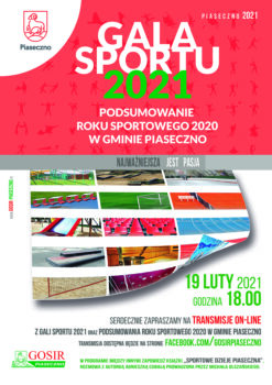 Na plakacie zdjęcia obiektów sportowych
