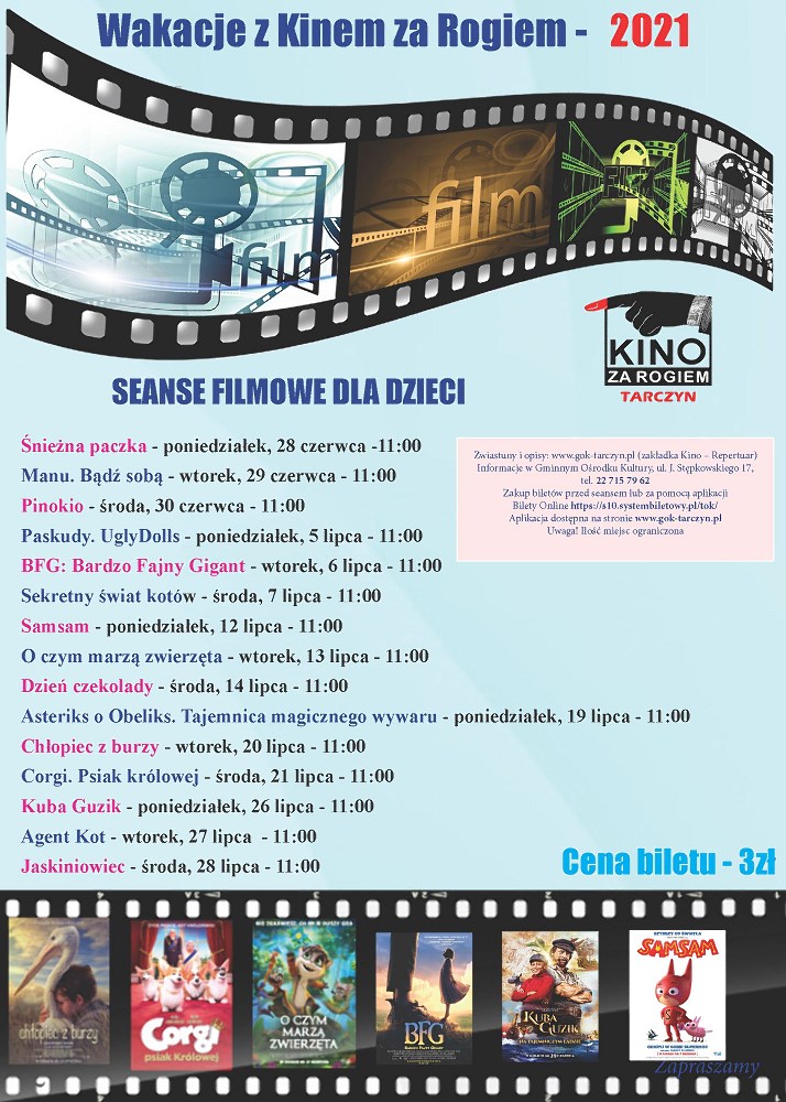 klisza filmowa, mini plakaty filmowe