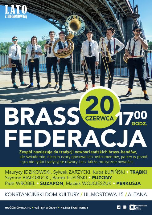 PLAKAT_BRASS_FEDERACJA_ - zespół na scenie