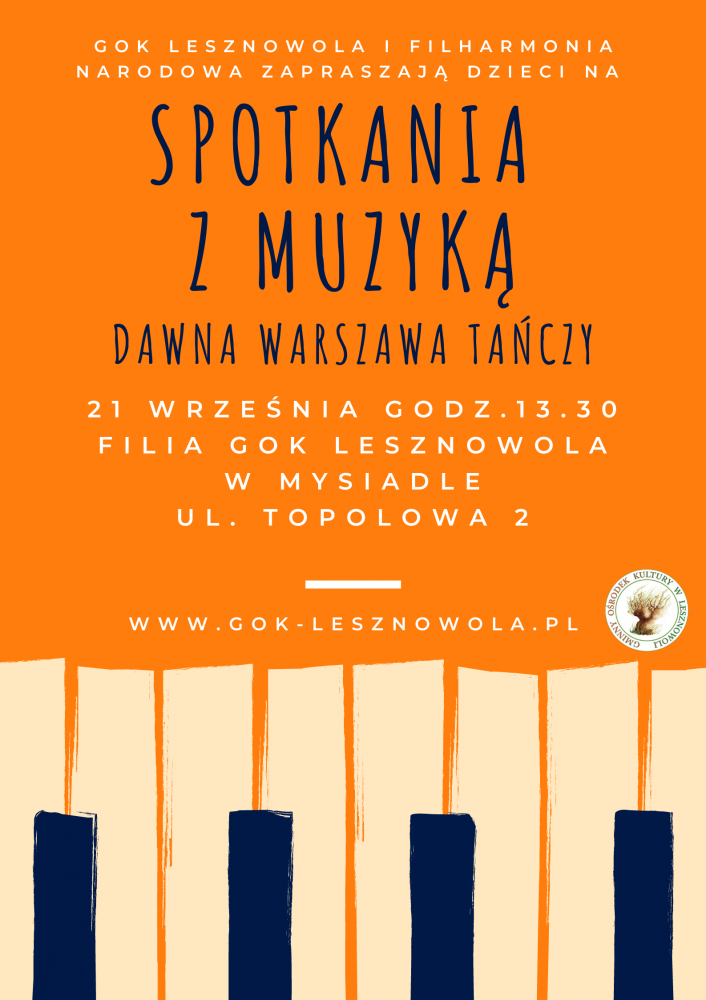 pomarańczowy plakat, klawisze pianina