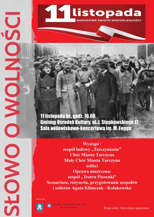na plakacie Piłsudski z żołnierzami