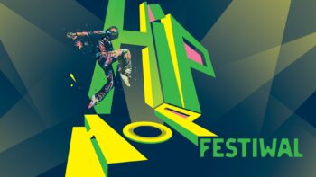 Żżółto-zielony banet hip-hip festiwal