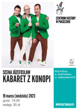 kabaret z konopii - 3 mężczyzn w zielonych marynarkach