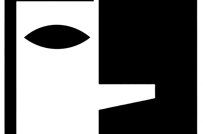 logo, czarno-biała maska/