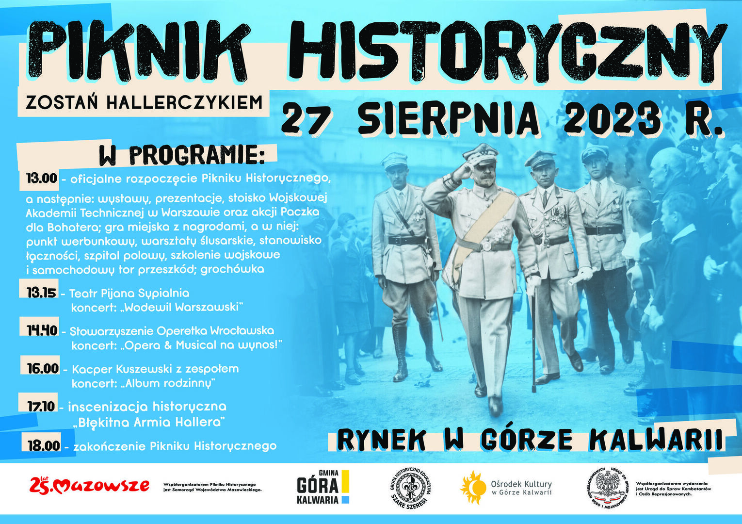 niebieski plakat, Piłsudski z żołnierzami