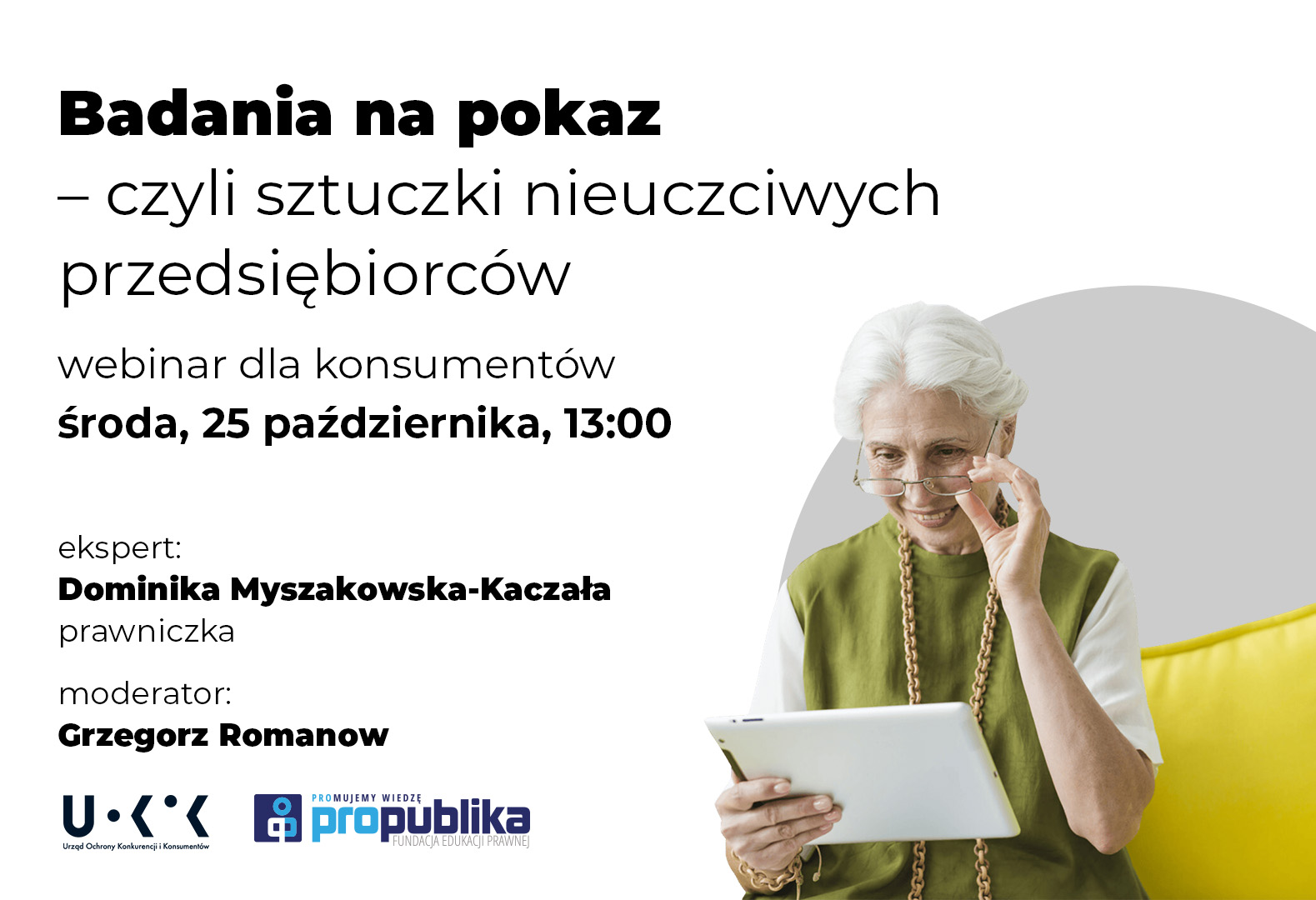 seniorka z kartką w ręku