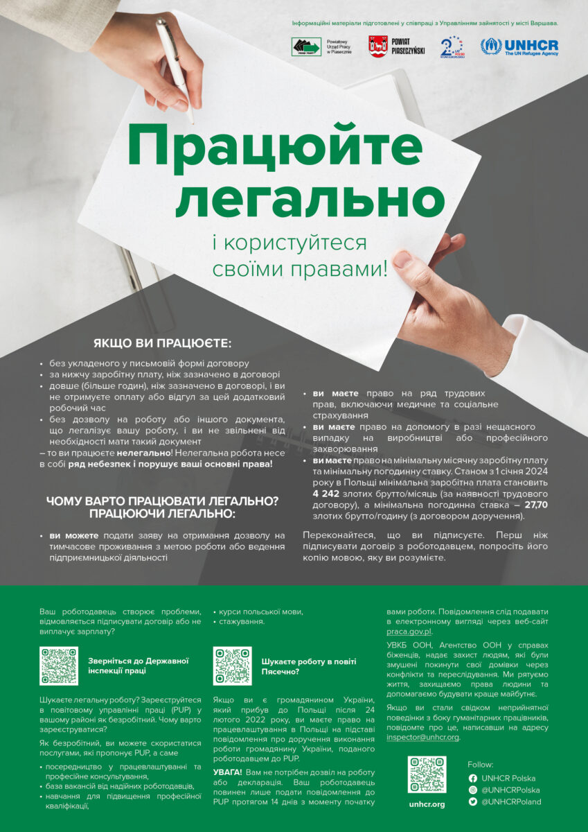 szario-zielony plakat z informacjami