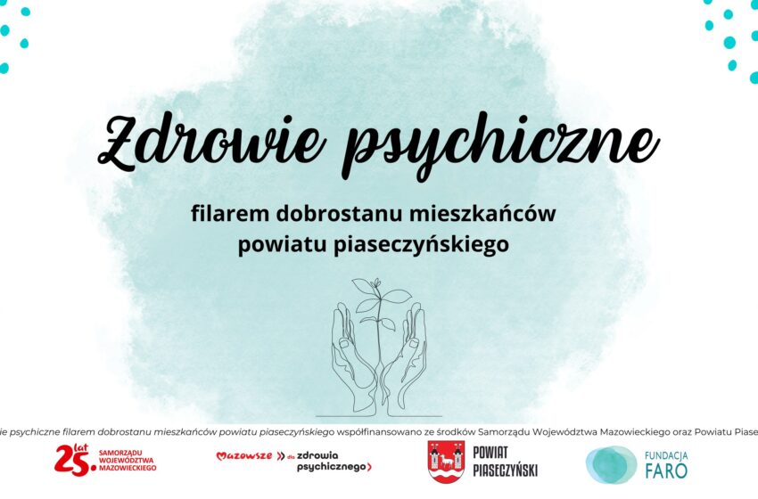 biało-zielona grafika Zdrowie psychiczne