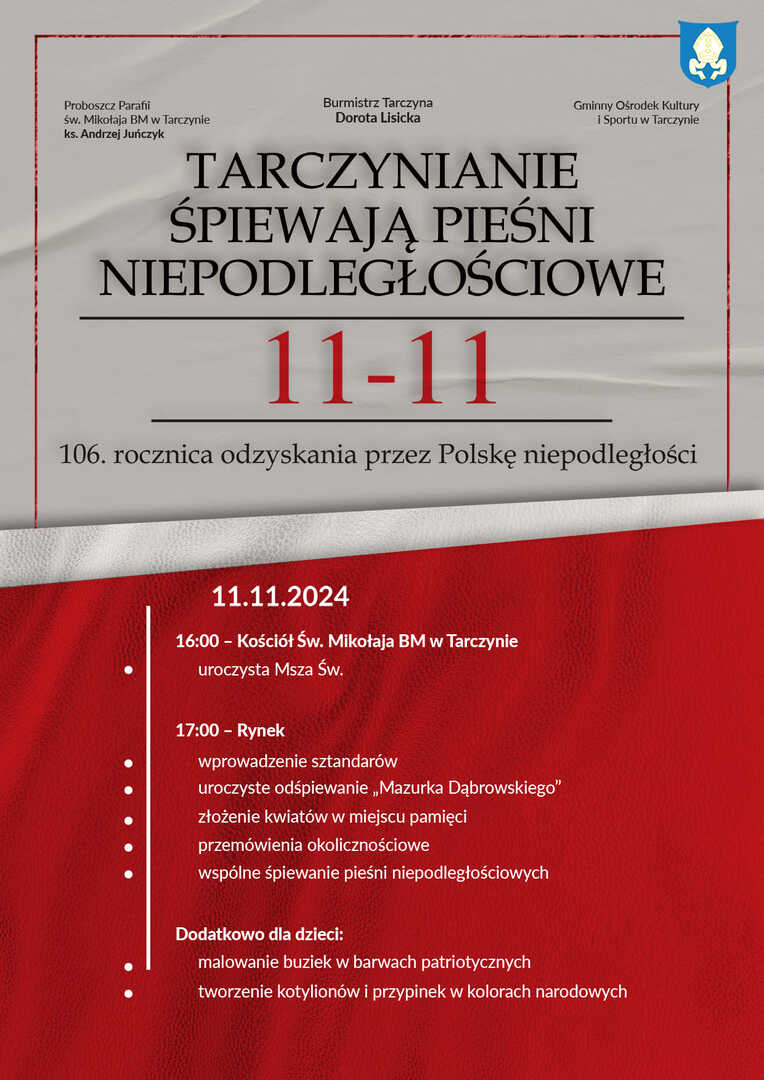 biało-czerwony plakat z programem