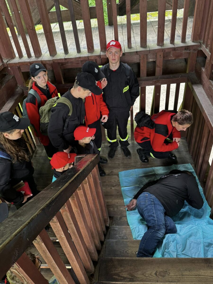 ratowanie pozoranta na wiezy widokowej