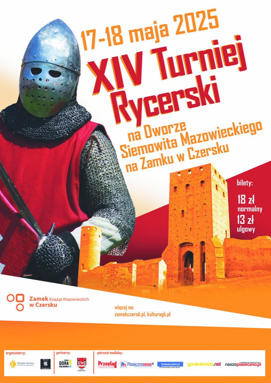 zamek, rycerz na plakacie