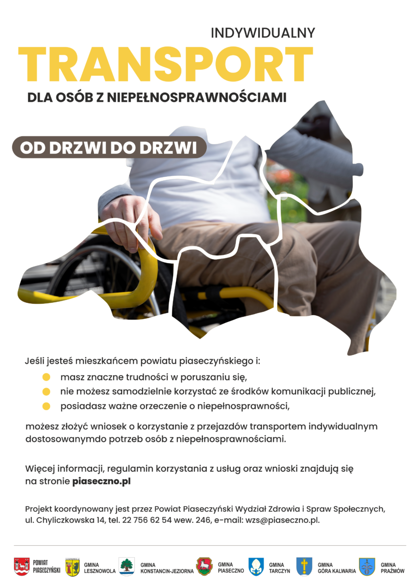 w kształt powiatu wklejony obrazek mężczyzny na wózku