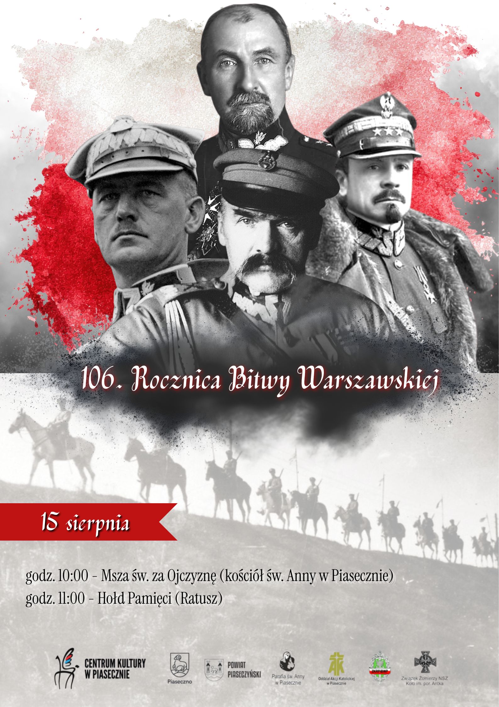 plakat z Pilsudskim i generalami