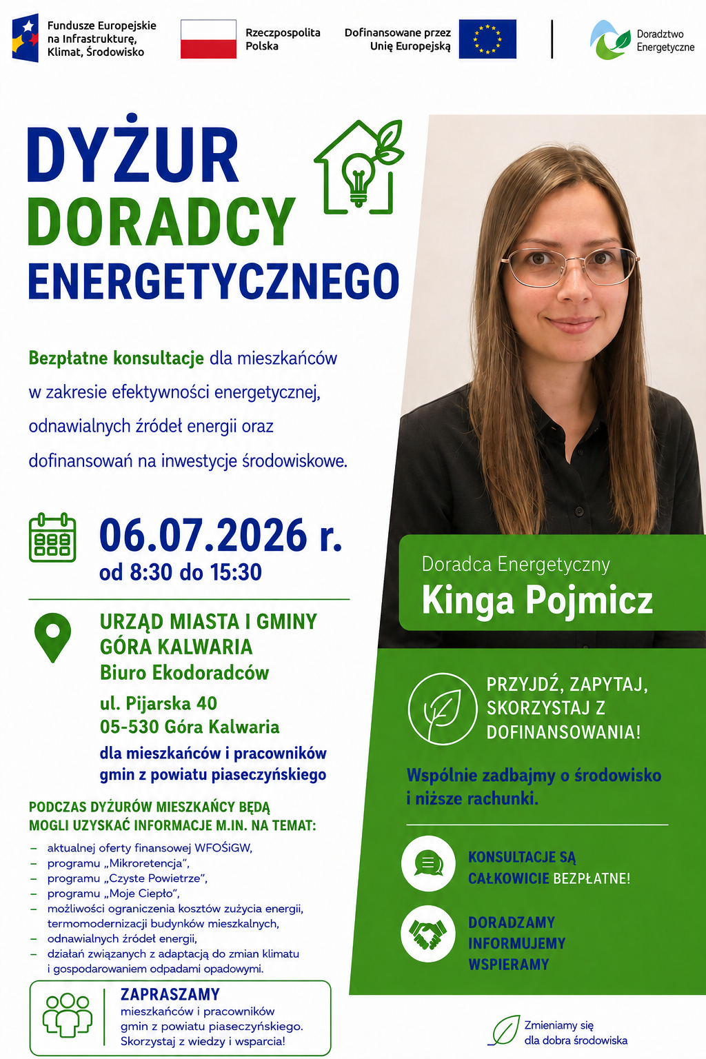 zdjęcie kobiety, informacje o dyżurze