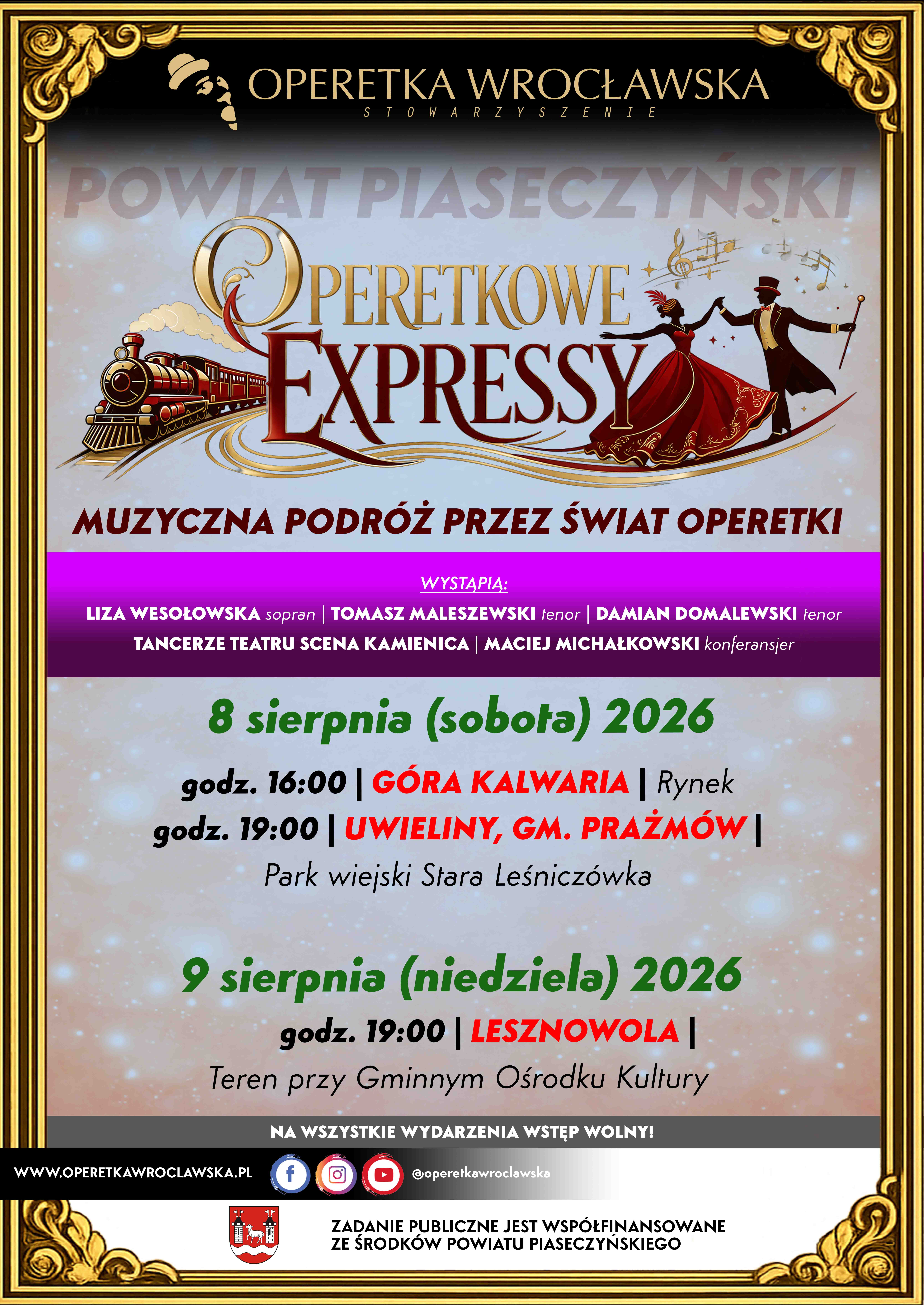 tańcząca para, orient expres, daty i miejsca koncertów