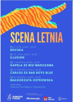 niebieski plakat, terminy i wykonawcy