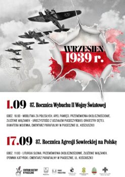 plakat patriotyczny z niemieckimi samolotami z czasow wybuchu II wojny swiatowej