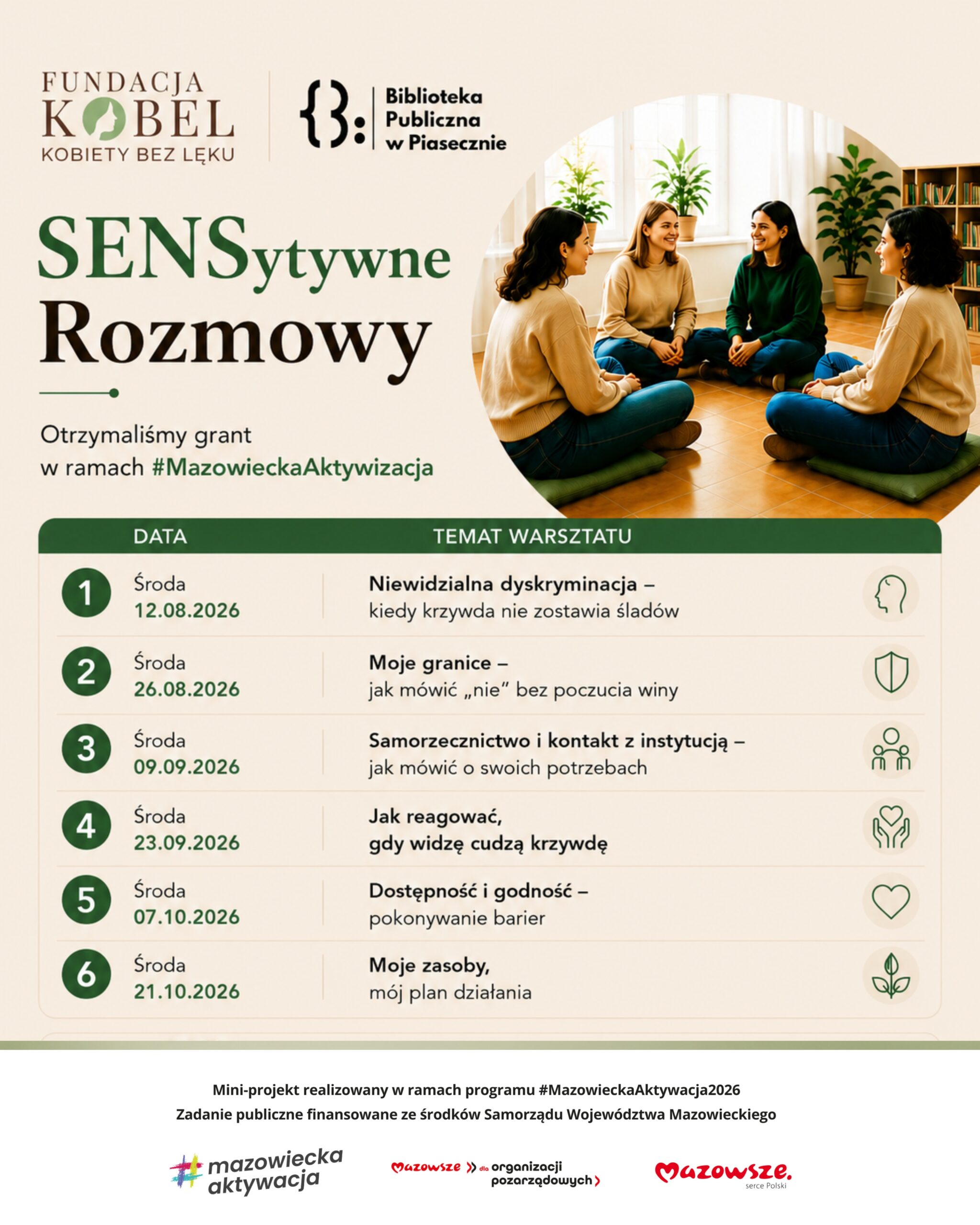 zdjęcie kobiet, daty i tematy warsztatów