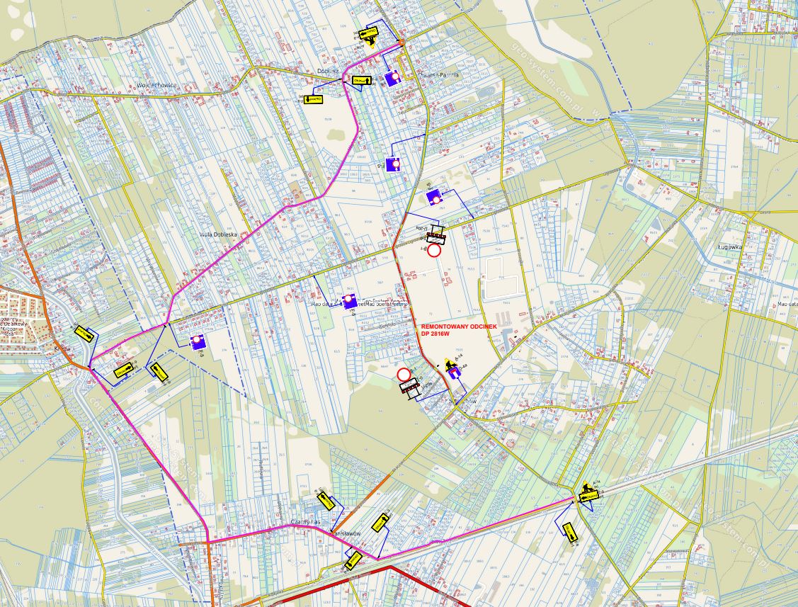mapa objazdu