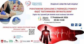 prostokątna grafika, sylwetka człowieka dużo napisów