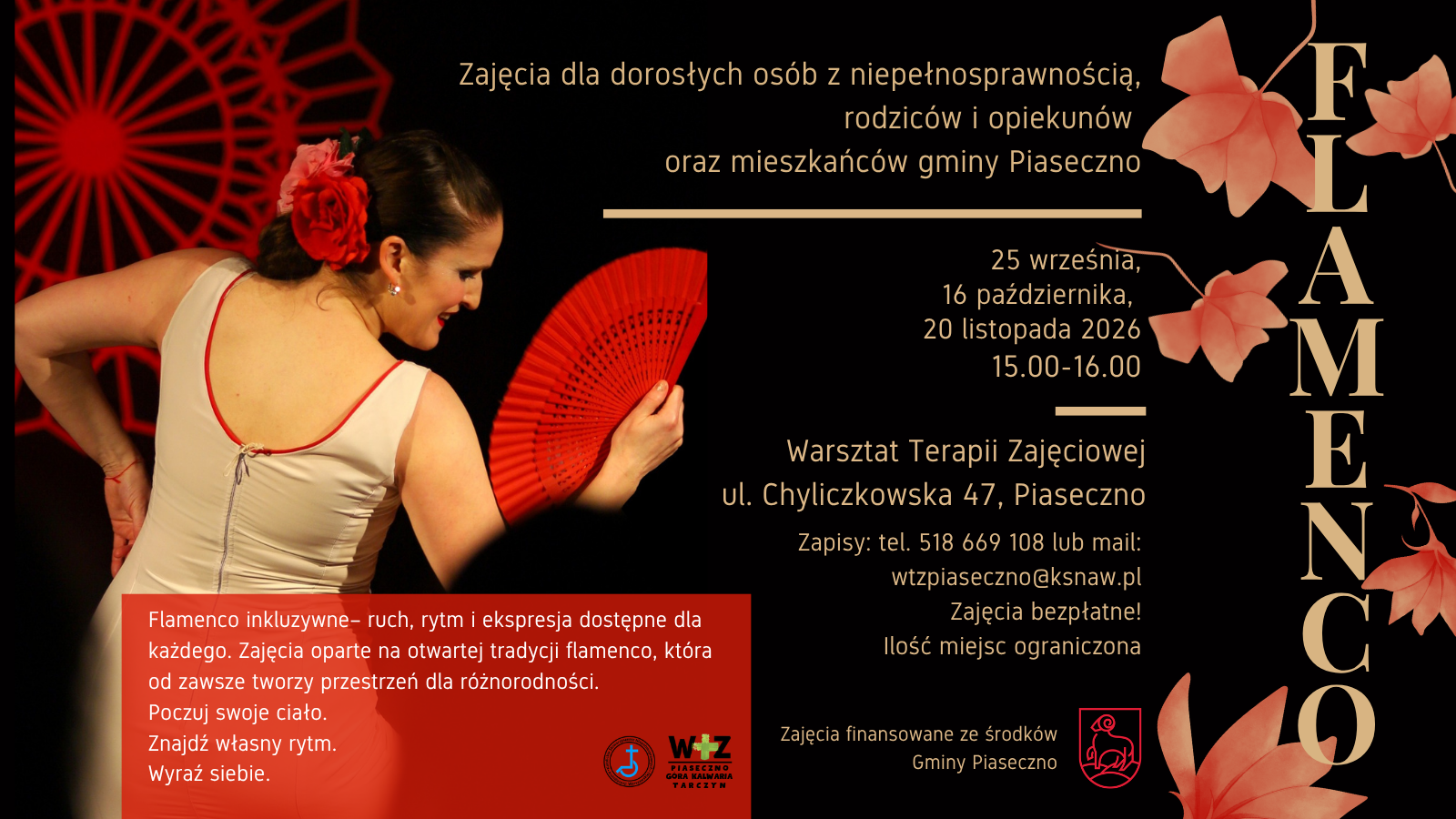 tancerka z wahlarzem na czarnym tle