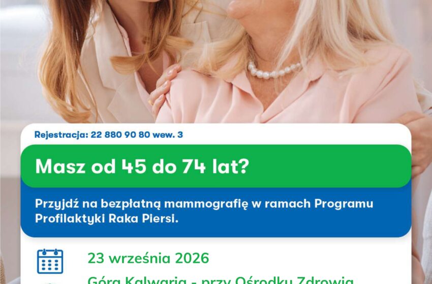  Bezpłatne badania mammograficzne