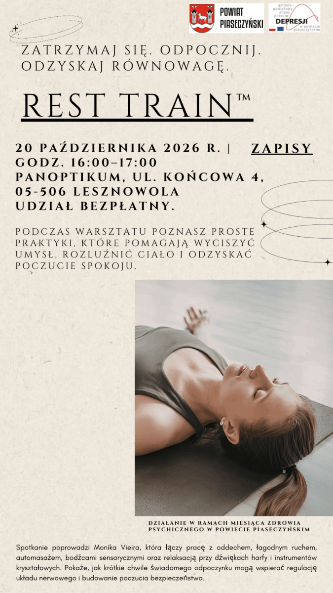 plakat z kobieta na macie do cwiczen