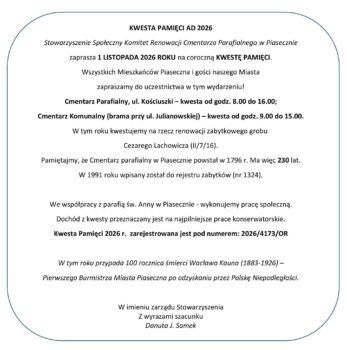 informacje o kweście - tekst