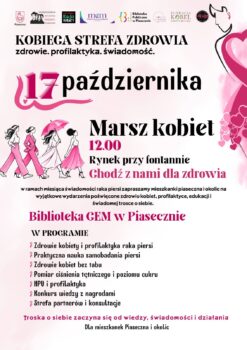 biłao0różowy plakat z programem wydarzeń