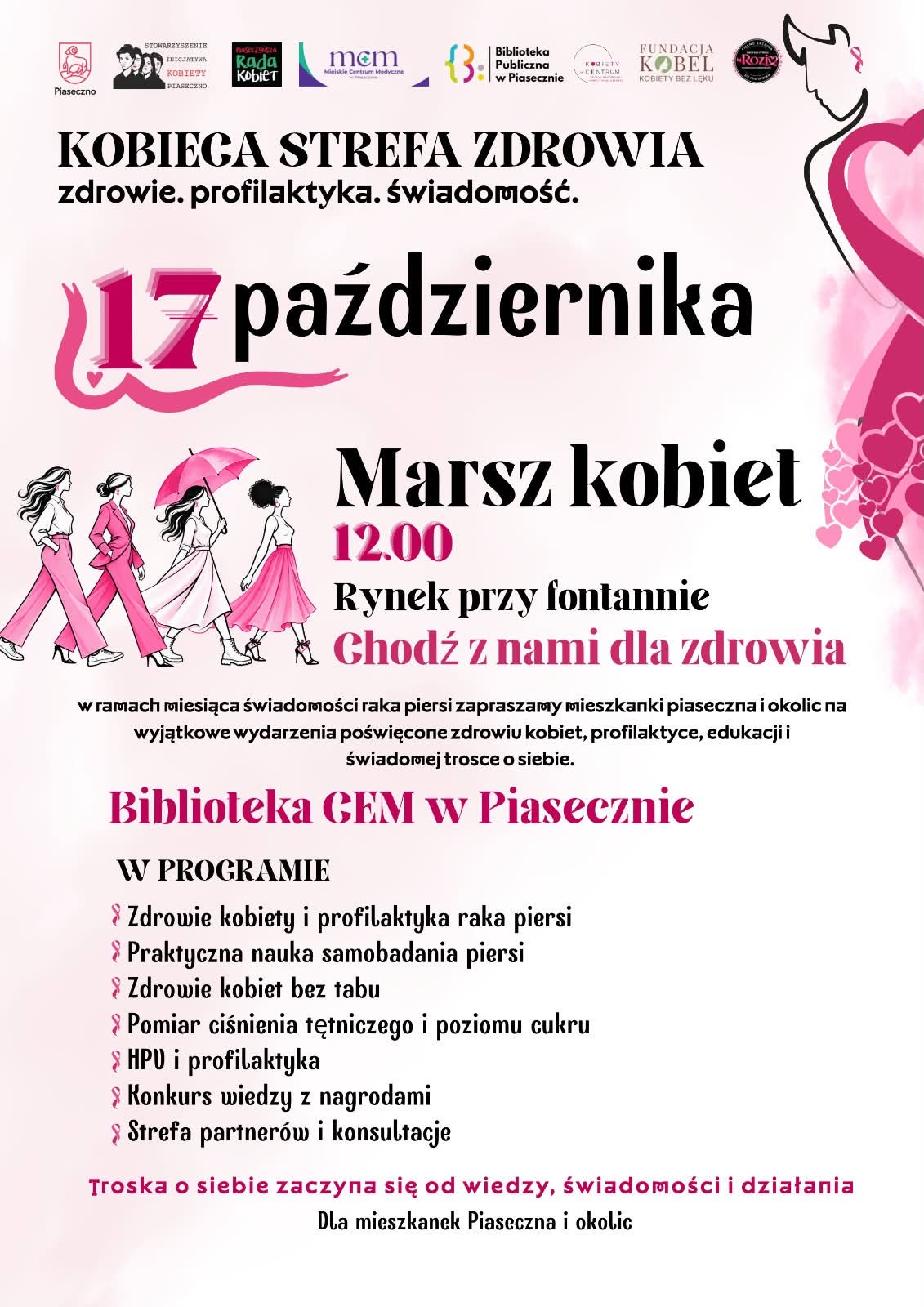 biłao0różowy plakat z programem wydarzeń